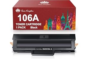 Toner Kingdom 106A Toner Cartridges Replacement for HP 106A W1106A Compatible for HP Laser 107a 107r 107w MFP 135a MFP 135w MFP 135r MFP 137fnw MFP 135wg MFP 137fwg (1 Black, with Chip)