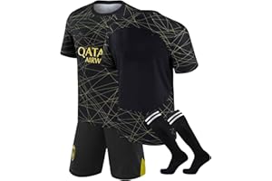 FTRGHNY PSG Maillot de Foot Enfant Homme de Football 22/23 Páris Maillots Domicile/Extérieur Soccer Jersey, Football Ensemble Garçons/Adultes Entrainement T-Shirt et Short avec Chaussettes