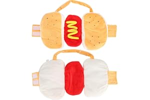 Pet Hot Dog Costume Hamburger Design Hundkläder Outfit Holiday Party Dress Up Dog Hot Dog Cosplay Kostym för Valp Kattunge(L)