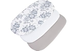 Medi Partners Baby Spannbettlaken Kinderwagen Laken 86x40 3-Pack Bettlaken Stubenwagen - 100% Baumwolle Fitted Sheet für Beistellbett Babybett Bezug (Berry-Weiß-Graue)
