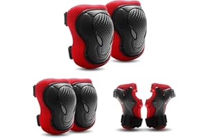 SHMSHNG Rodilleras Infantiles, Rodilleras Infantiles para Patines en línea Equipo de protección 6 en 1 para niños de 3 a 8 años Coderas Patinetes Bicicletas