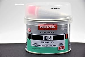 Novol FINISH Body CAR Filler Putty Easy Sand Fine Finish PROFESSIONAL 250g White Metal, Plastic, Composite