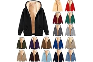 HAOLEI Veste Polaire Femme Sweat à Capuche Sweatshirt avec ZippéE Couleur Unie Veste d'hiver Chaud Sherpa Manches Longues Manteaux Poche Blouson Thermique Sweat Grandes Tailles Manteau Jacket