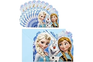 DEKEWE 20 PCS Frozen Party Invitations Kids, Elsa Party Invites with Envelopes, Party Invitations Birthday Cards Birthday Invitations for Kids Girls Boys