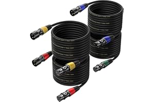 BEITSZ Cavo XLR Bilanciato Microfono Professionale, 4 Pacchi per Maschio a Femmina, per Registratore da Studio, Mixer, Sistema di Altoparlanti, Alimentazione Phantom (5M)