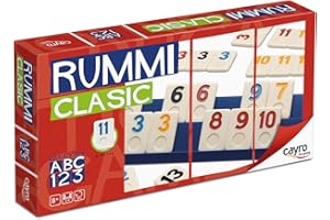 Cayro - Rummi - + 8 Años - Modelo Clásico - Juego Divertido de Mesa Ideal Niños y Adultos - 106 Piezas, 1 Bolsa de Tela y 4 Soportes - 2 a 4 Jugadores