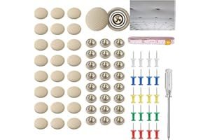 DOMICUBES Car Headliner Repair Kit, Headliner Repair Button Car Roof Snap Rivets Buckle Liner Set Kit Pins Screw Retainer, Auto Snap Rivet with Screwdriver Cloth Ruler Position Pin Ceiling Buckle (Beige)