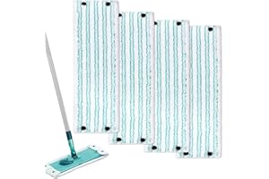HTTYHT 4 Stück Wischmopp Bezug für Leifheit Clean Twist M Micro Duo 33x15cm Bodenwischer Ersatzbezug für alle Böden Ersatz Wischbezug mit Click-System Mikrofaser Putzlappen ideal für Fliesen und Laminat