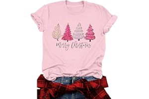 tiorhooe Weihnachts Tshirt Damen Merry Christmas T Shirt Xmas Tree Shirts