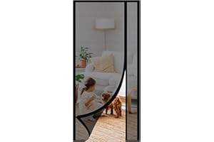 Sekey Moustiquaire Porte Résistant à Griffes de Chat, Moustiquaire Magnétique Ouverture Latérale Rideaux en Fibre de Verre, Balcon Anti Insectes, Installation Facile, 140x230cm