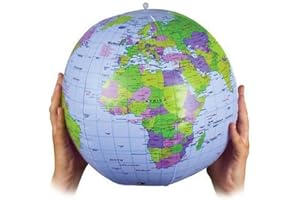 GUILTY GADGETS BLOW UP GONFLABLE MONDE GLOBE ATLAS CARTE DU MONDE DE LA TERRE POUR L'EDUCATION
