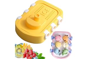 SunAurora 6 Agujeros Moldes para Helados, Mini Moldes Helados Silicona, Moldes para Paletas Sin BPA, Reutilizables Moldes Helados con Palo y Tapa, para Helados Chocolate Paletasl (amarillo)