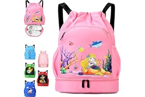 YOUYIKE Sac à dos de sport imperméable, Sac à dos nager Cordon pour Enfants, Sac de Sport pour fille Garçon, Large Bandoulière Sacs de Sport à Cordon Sac de Gym Avec Poche Intérieure