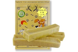 ARTISAN GIFT CO Osso da Masticare di Formaggio (Latte Yak) per Cani e Cuccioli 100% Naturali - peso minimo Confezione 375gr. (XL - 3 unità Raccomandato per i cani >25 kg)