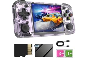 S_WAY RG35XX H Handheld Game Console, 64+128G Card 10000+ Games, RG35XXH with Linux OS Support 5G WiFi BT 4.2, 3.5-inch IPS Screen, Retro Game Console Handheld Emulator Console