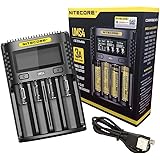Nitecore Unisex_Adult UMS4 3000mA USB Universal Charger, Black, L: 159 x l: 107 x H:41