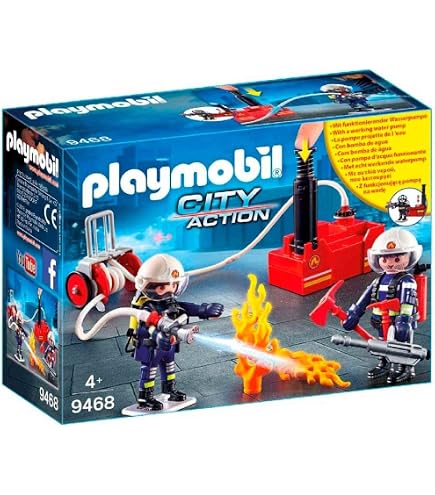 PLAYMOBIL 5367 Unità Antincendio | Pompiere Con Autopompa | Giocattolo Per Bambini 4+ Anni
