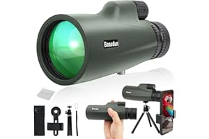 NEYLANG 10-30x50 Zoom Monokular Teleskop, HD Nachtsicht Monocular für Erwachsene mit Stativ, Handy Kamerahalter, Wasserdichtes Handheld-Teleskop für Jagd, Reisen, Camping, Vogelbeobachtung (10-30x Green)