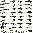 Pamvava Custom Military Guns Pack, Army Weapons and Accessories Toy Set SWAT Building Blocks Equipment Gear Set Pieces and Parts Compatible with Figure of Major Brand