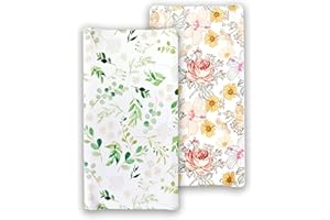 Winmany Matelas de Berceau de Couverture de Coussin à Langer Floral de bébé, Couverture de Table à Langer de Tissu Extensible pour Nourrisson 32''X 16'' (Fleurs d'aquarelle)