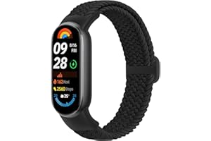 Bcuckood Pleciona bransoletka kompatybilna z Xiaomi Smart Band 9 / Xiaomi Smart Band 8, dla kobiet i mężczyzn, elastyczny pasek do zegarka, miękki nylonowy pasek zamienny do Xiaomi Mi Band 9 / Xiaomi
