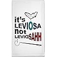 TOOLOUD It's LeviOsa not LeviosAHH Flour Sack Dish Towel - Green Cotton Rectangular Storage Towel with Zipper Closure - Kitchen Use