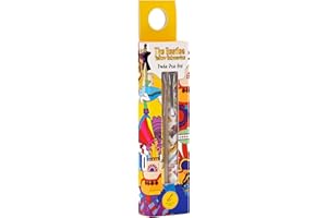 Puckator The Beatles Yellow Submarine Pen Twin Set - Pen Stationary Set - Cool Fancy Pack of Pens Black For Office Writing College - Uni Essentials - Back to School Supplies - Non Smudge