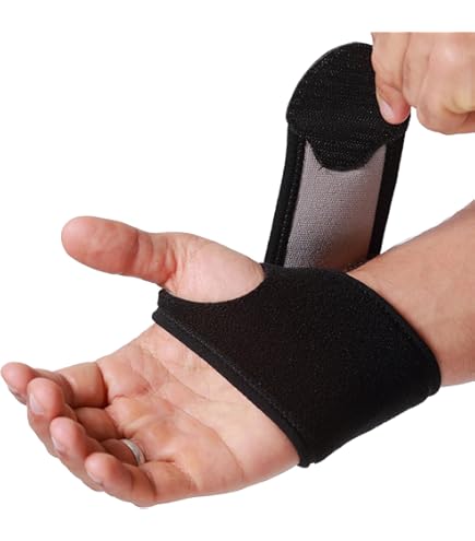 NEOtech Care - Supporto per palmo della mano - fessura per pollice - fascia di compressione regolabile - tessuto elastico e traspirante - per sport, bowling, boxe (Grigio, XL, 1 Pezzo