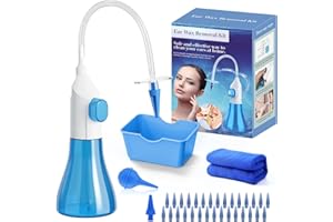 Ear Wax Removal Kit, XaYis Ear Cleaner, Ear Wax Remover with Soft Quad-Stream Tips, Ear Irrigation with 30 Replaceable Tips, Reusable Ear Syringe Kit Tools for Ear Clean, Cerumen Control for Home Use