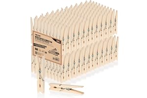 com-four® 240x Klädnypor i Björkträ Natur | Obehandlade träklämmor för tvätt, pyssel och dekoration, mångsidiga för hem och hobby