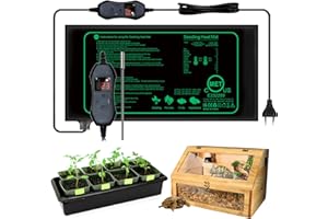 SUWITU Heizmatte Pflanzen mit Thermostat Digitales, 50W Wärmematte für Sämling Germination und Haustier, Reptil Dragon Temperatur Heizkissen Amphibien Pet Mat Wärmer Bett Matte Sicher und Haltbar