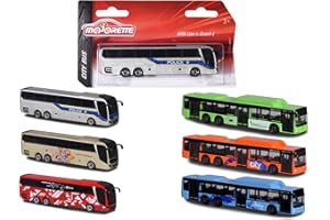 Majorette 212053159SDN - Man stadsbus - stadsbus van metaal met vrijloop, 13 cm, vanaf 3 jaar, verkrijgbaar in 6 verschillende modellen en kleuren, willekeurige keuze