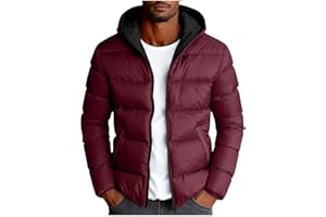 HAOLEI Piumino Uomo 100 Grammi Autunno Invernale Giubbino Caldo Tinta Unita Giacca Impermeabile Giubbotto Comodo Trapuntato Trekking Antivento con Zip e Cappuccio Piumini per Quotidiano Lavoro Scuola Moto