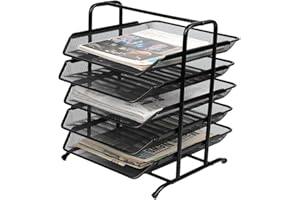 JEBELE Organizador de archivos de oficina, diferentes bolsillos, malla de papel A4 en bandeja, escritorio de oficina, organizador de documentos, almacenamiento de papel, carta A4, organizador de papel