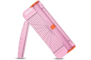 NOKAPIN Paper Cutter, 12 Inch Guillotine Paper Trimmer a4 with Automatic Security Safeguard and Side Ruler for Coupon, Craft Paper and Photos (Pink)