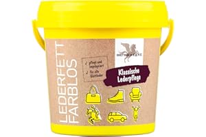 Lederfett farblos 1000 ml Dose by Bense & Eicke, pflegt und nährt Glattleder, Schutz vor Nässe, macht weich und geschmeidig, für Sattel, Schuhe und Motorradbekleidung, 1000 ml