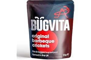 BUGVITA Original BBQ Crickets | 20g | Farmed in the UK | Six-legged Superfood | Edible insects for human consumption