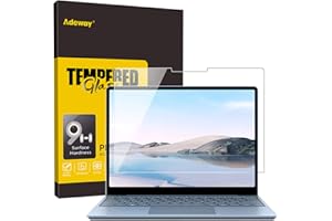 Adeway Protection d'Écran en Verre Trempé pour Microsoft Surface Laptop Go 3/2/1 12.4 inch (2023Release), Dureté 9H, Anti Rayures, sans Bulles, HD Transparent(1943/2013 Modèle)