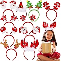 7 Pezzi Accessori Capelli Natalizi, Cerchietto Natalizio, Fermagli Capelli, Elastici Capelli Natalizi per Bambina Donna