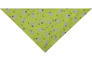 Insect Shield Repellant Dog Bandana for Protecting Dogs from Fleas, Ticks, and Mosquitoes, Dogs & Bones, Green, 19x19 Inch (Pack of 1) (IE9412 44)