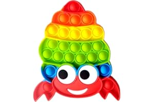 BUYVERSE Juguete Fidget para estallar Burbujas de Silicona, Tipo sensorial, antiestrés, Multicolor, Modelo Cangrejo ermitaño