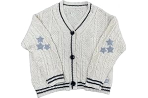 BLOSSOMLIFE Frau Herbst/Winter Weiche Pullover Strickjacke Faul Lässige Lose Outdoor Gestrickte Stern Bestickte Mantel