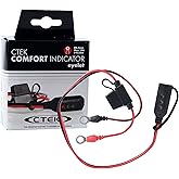 CTEK 56-382 Indicator Eyelet M8 Practical LED Indicator for Immediate Indication of Battery Charge Levels, Red/Black
