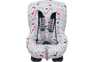 JYOKO KIDS Funda para Silla de Coche de Algodón Extra Suave Sin Cabezal (Dino Party)