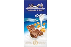 ‎LINDT Lindt Schokolade | Tafel Caramel & Salz | 100g | zartschmelzende Vollmilch-Schokolade mit Caramel-Stückchen & Salzkristallen | Schokoladen-Tafel