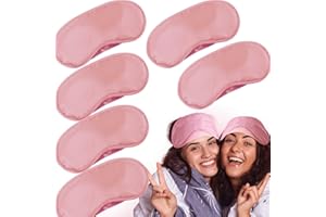 VANDORLA 6 Pack Blindfold Eye Mask Cover Sleep Mask for Party Games Travel Sleep Team Build Party Supply with Adjustable Strap for Women Men Kids, Pink