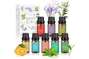 ‎AULAYA Ätherische Öle Set 8 x 10 ml, 100% Naturrein Aroma Duftöl Rosmarin, Bergamotte, Eukalyptus, Lavendel Pfefferminze, Zitronengras Bergamotte etc für Diffuser, Seife, Kerzen, Luftbefeuchter, SPA