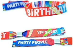 WEDFEST 10 Pack of BIRTHDAYFEST Festival Birthday Party Wristbands Favours, Birthday Party Bag Fillers, Birthday Party Favour, lockdown birthday party accessories