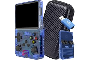 SVP FORMATS SVP Game - R36S Consola Retro Portatil PS1, n64, nDS, SuperN, GameB, Arcade, Atari, GBA, PSP Consola Portatil 40.000 Juegos Emulador Retro, Game Console, Videojuegos (Azul 128 GB + Estuche + USB)