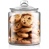 MASTERTOP Bocal à Biscuits En Verre 3,9L Avec Couvercle Hermétique - Grand Pot De Conservation Pour Farine, Bonbons, Aliments Secs